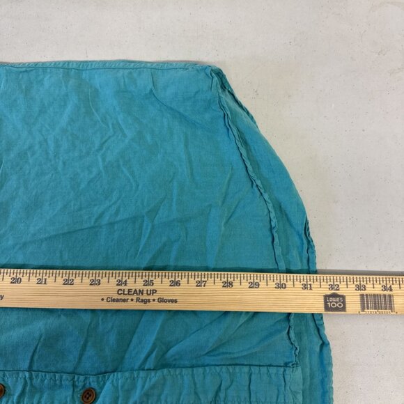 VTG Polo Ralph Lauren Linen Silk Mens L/S Button Up Turquoise Shirt 2 Pocket 2XL - Picture 10 of 10
